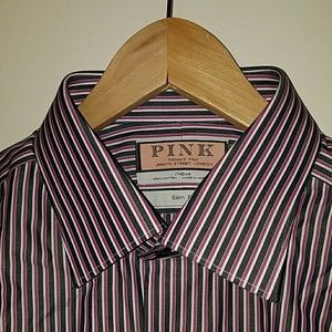 Thomas Pink Slim Fit Dress Shirt NWOT